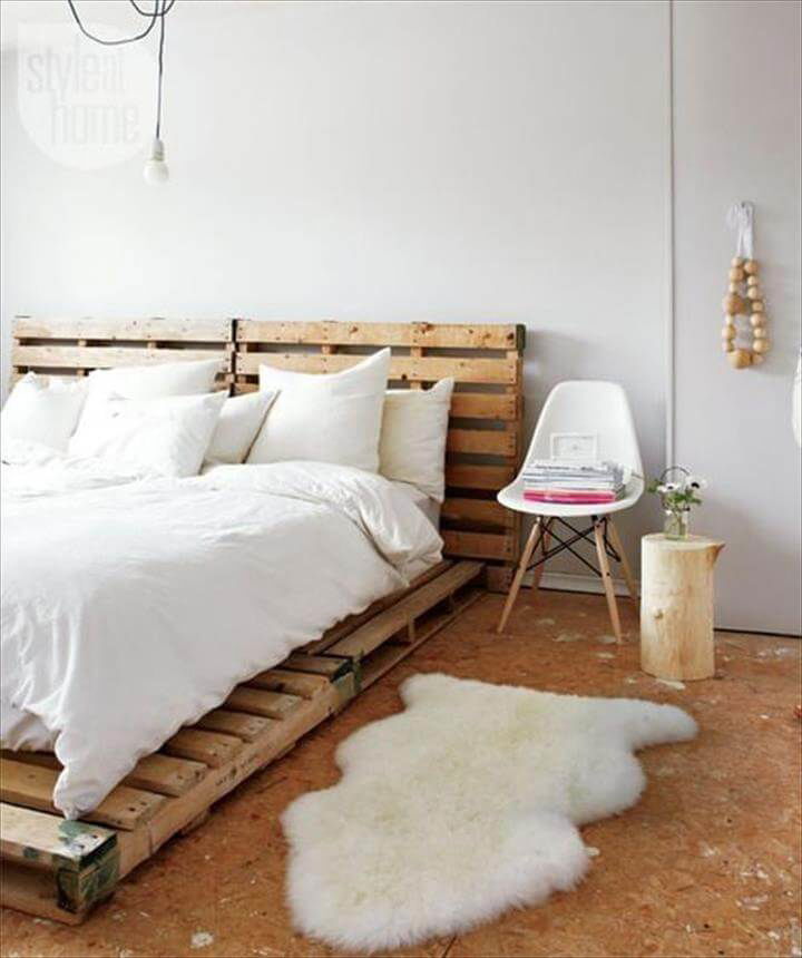 Wood pallets deals as bed frame