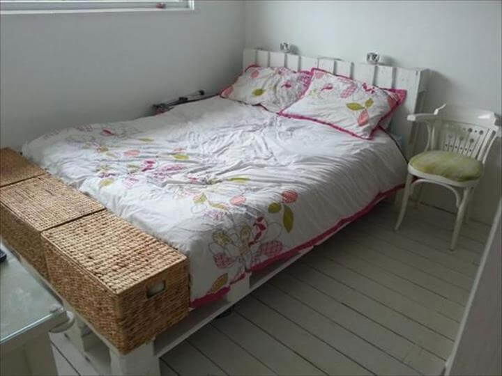 antique white pallet kids bed frame