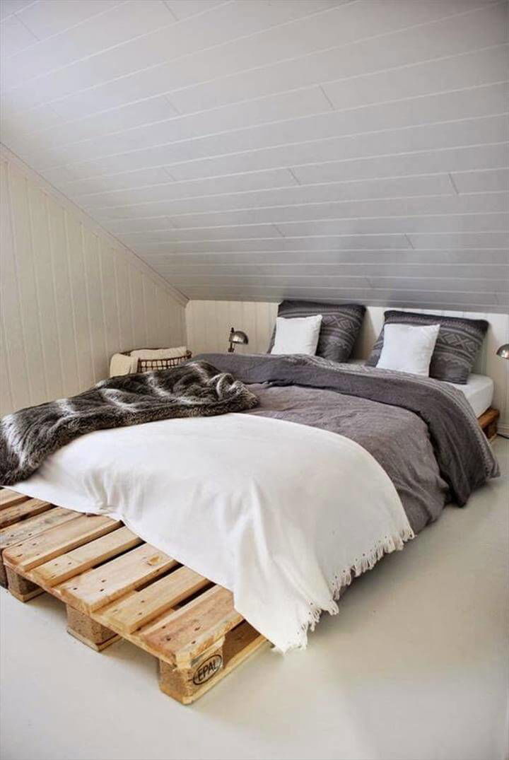 rustic pallet platform bed