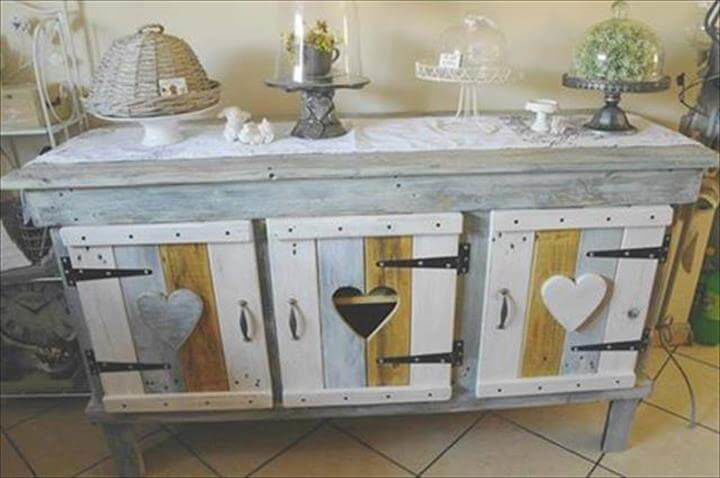 DIY Pallet Sideboard or Kitchen Cabinet - Easy Pallet Ideas