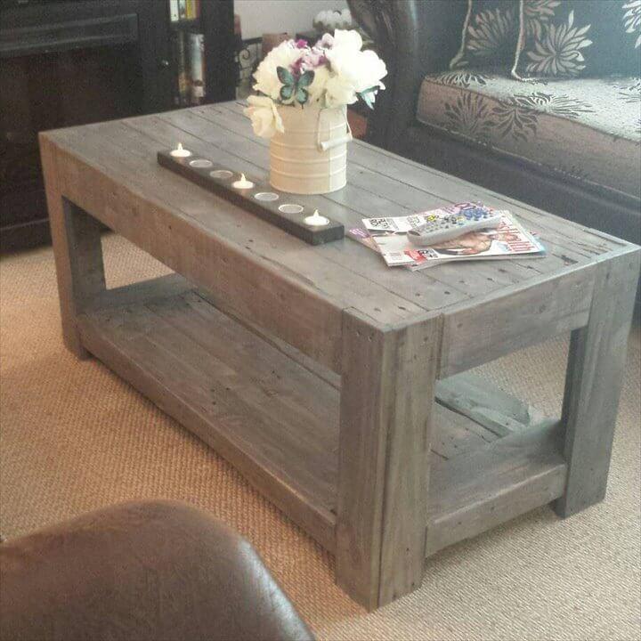 Diy Wood Pallet Coffee Table Easy, Pallet Coffee Table Plans