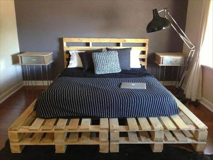 rustic pallet platform bed