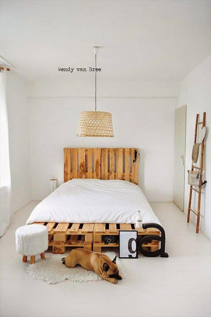 handmade pallet platform bed design