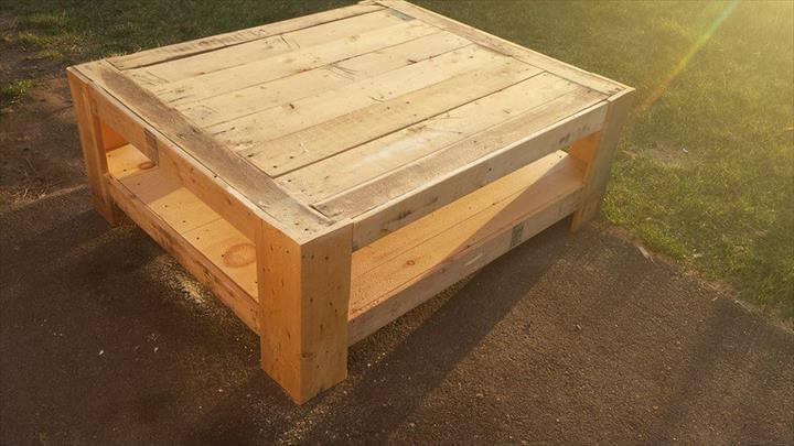 recycled pallet rustic coffee table