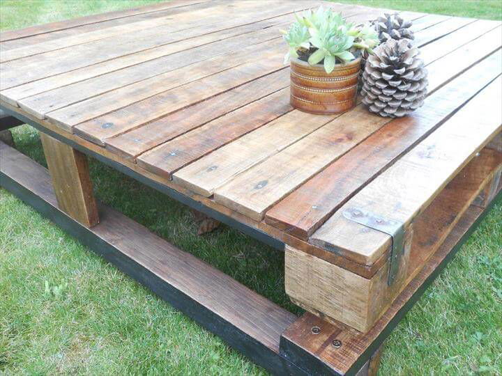 DIY Wood Pallet Coffee Table with Storage - Easy Pallet Ideas