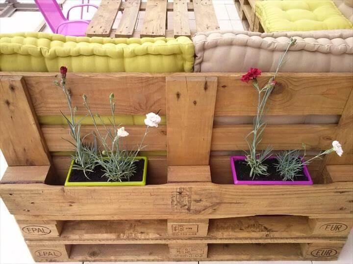 upcycled pallet sofa with planter