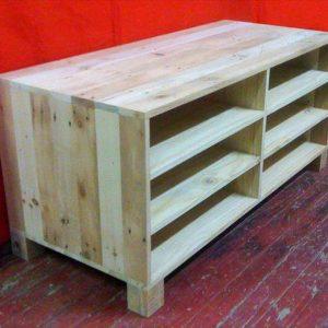 handmade pallet media console and TV stand