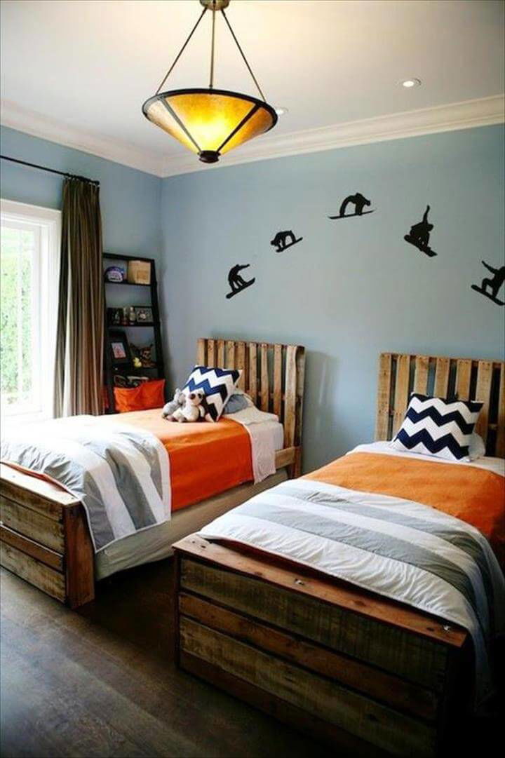 rustic pallet twin bed for toddlers