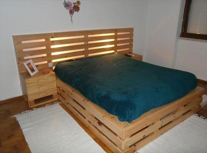 raised pallet bed with headboard