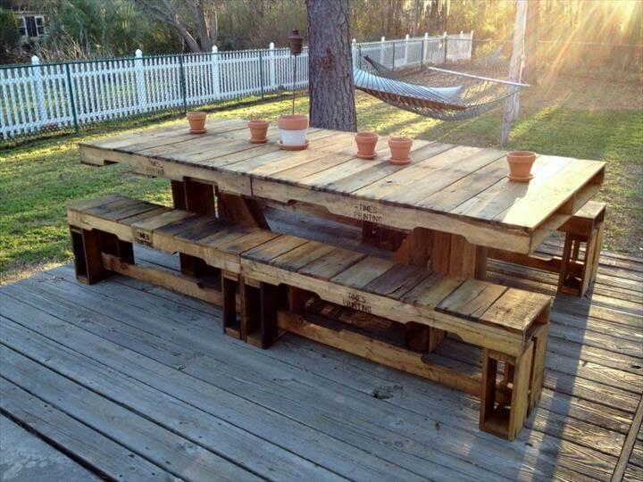 reclaimed pallet outdoor dining furniture