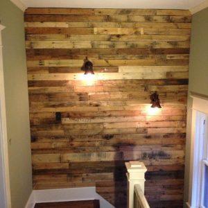 diy accent pallet upstairs wall