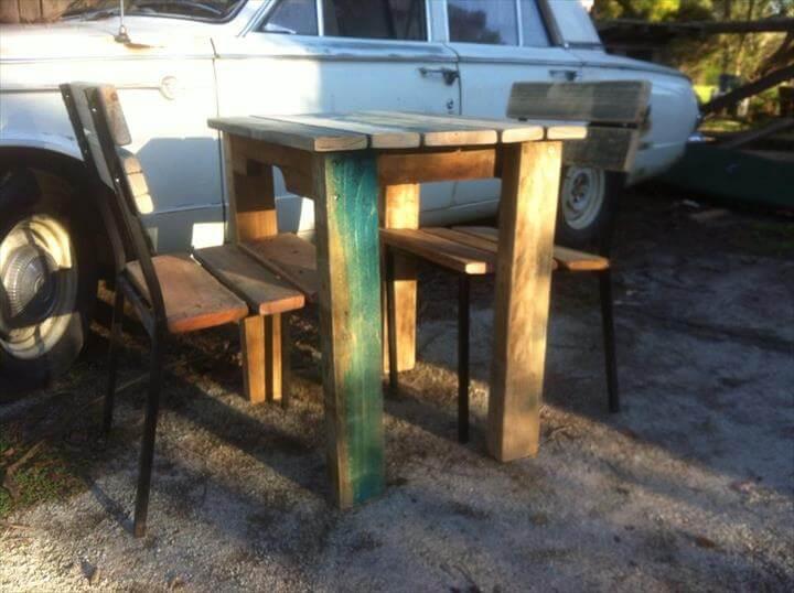 repurposed pallet outdoor breakfast furniture set