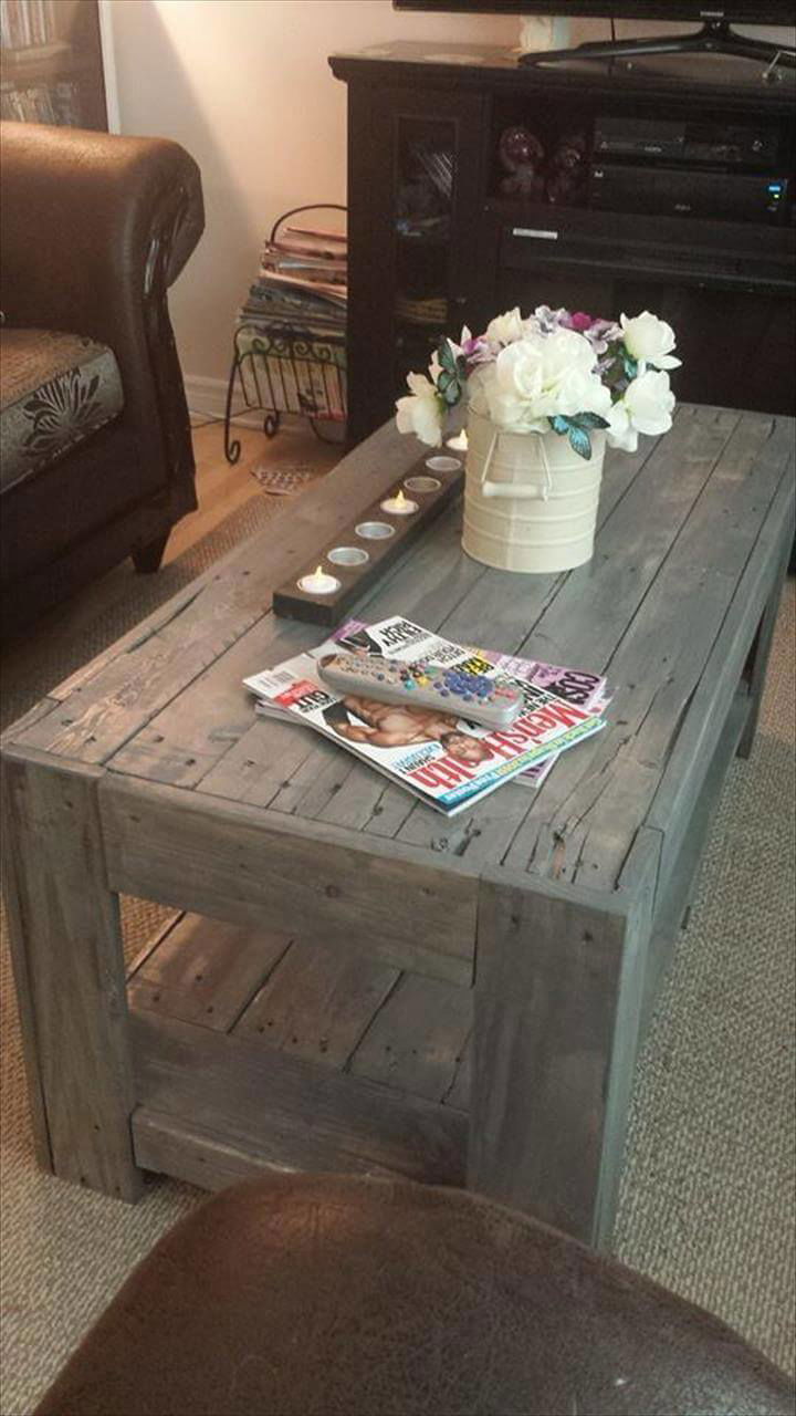 DIY Wood Pallet Coffee Table - Easy Pallet Ideas