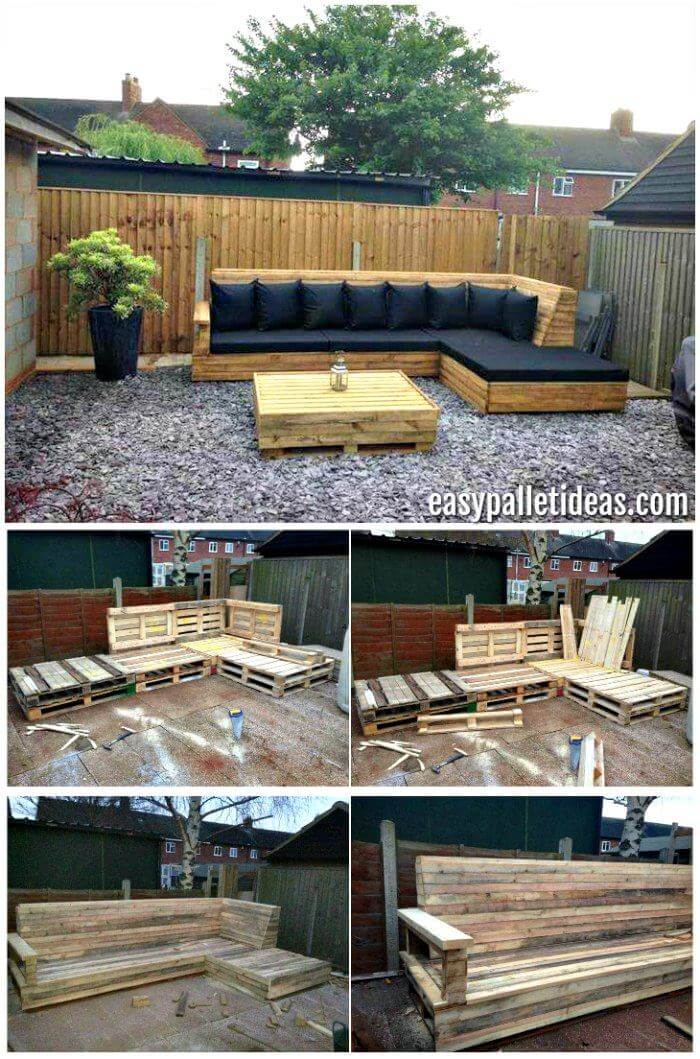 Tutorial Pallet LShaped Sofa for Patio / Couch Easy