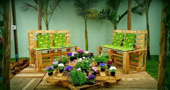 recycled pallet garden furniture