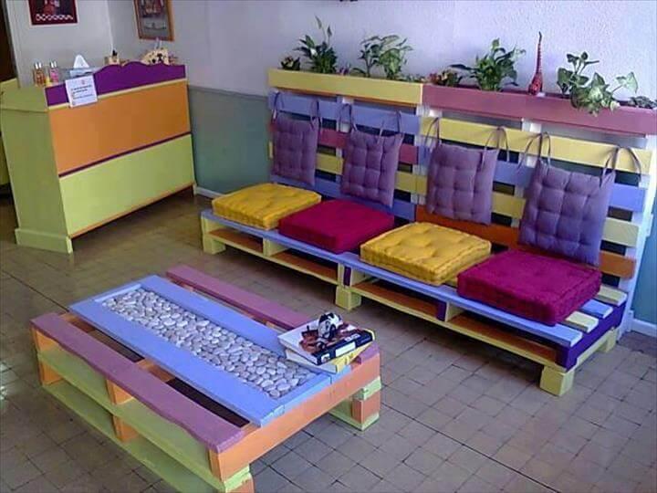 pallet colorful whole pallet sofa and coffee table