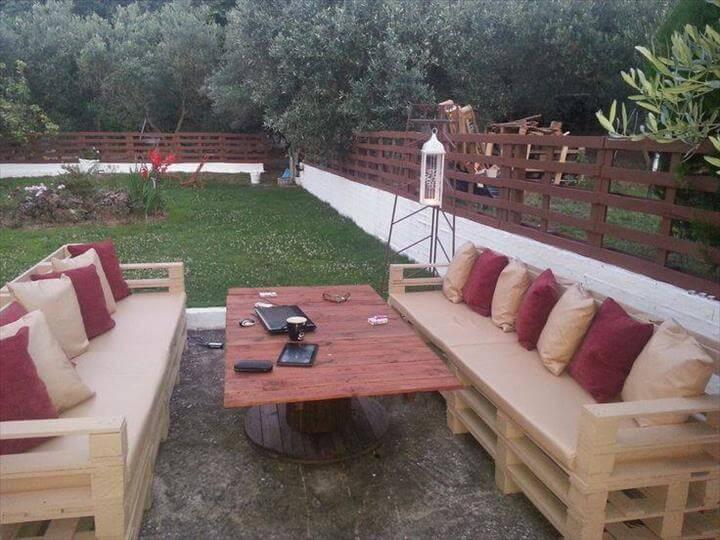 extra long whole pallet patio sofas