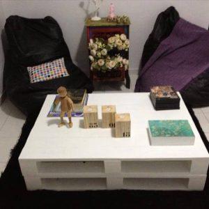 recycled pallet white coffee table with storage