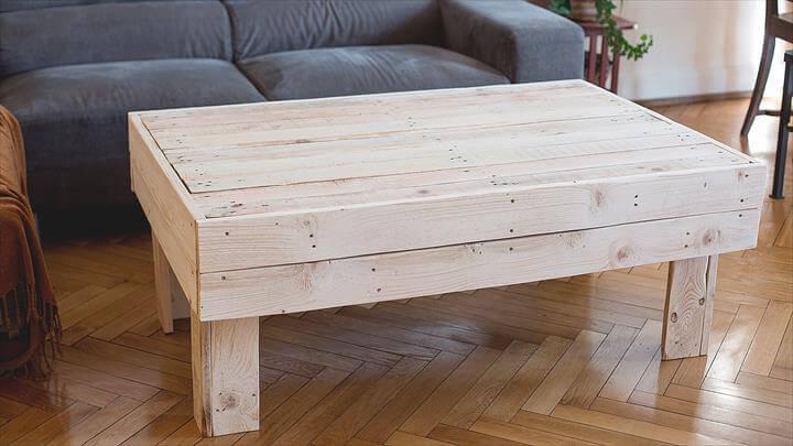 recycled pallet distressed white coffee table