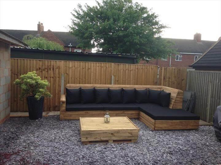 Pallet L Shaped Sofa For Patio Couch, Diy Outdoor L Shaped Sofa
