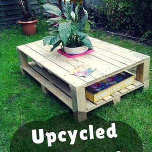 repurposed pallet coffee table with storage