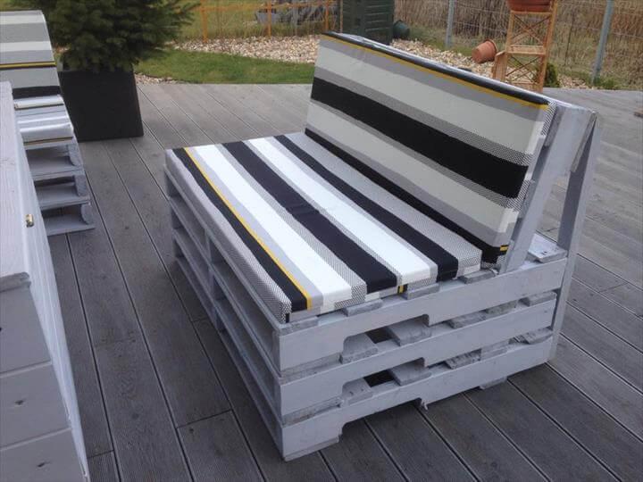 upcycled pallet terrace furniture with cushion