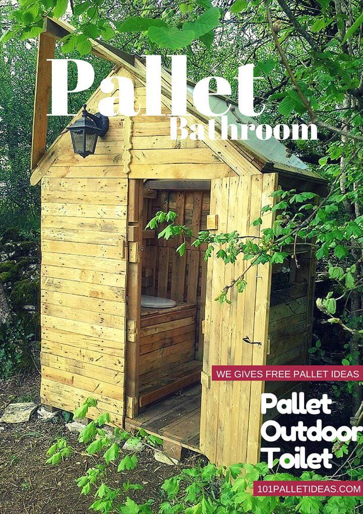 Diy Pallet Outdoor Toilet Pallet Bathroom Easy Pallet Ideas