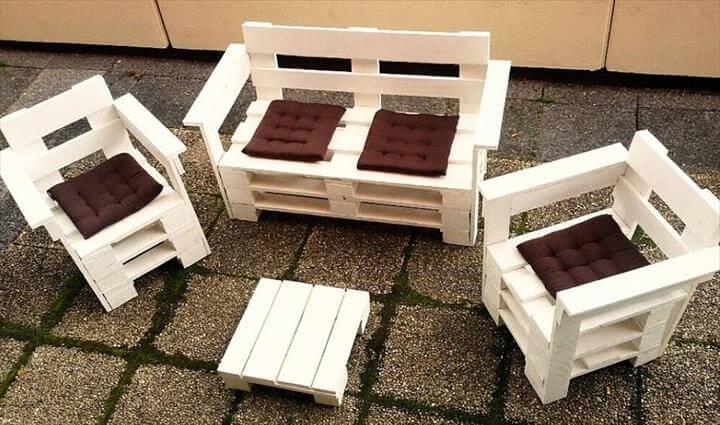 diy pallet terrace furniture set