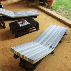 upcycled pallet cushioned loungers