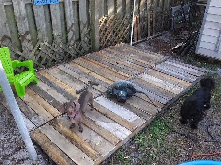 handcrafted pallet doggie pool