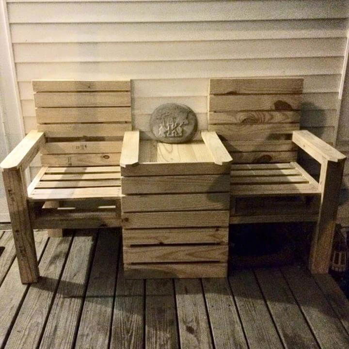 Wood Pallet Outdoor Bench - Double Chair! - Easy Pallet Ideas