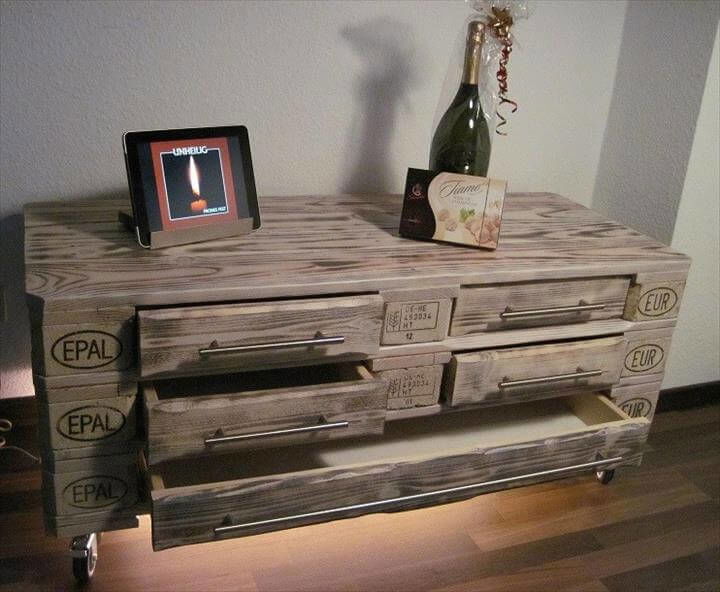 Diy 3 Euro Pallet Dresser With 5 Drawers Easy Pallet Ideas