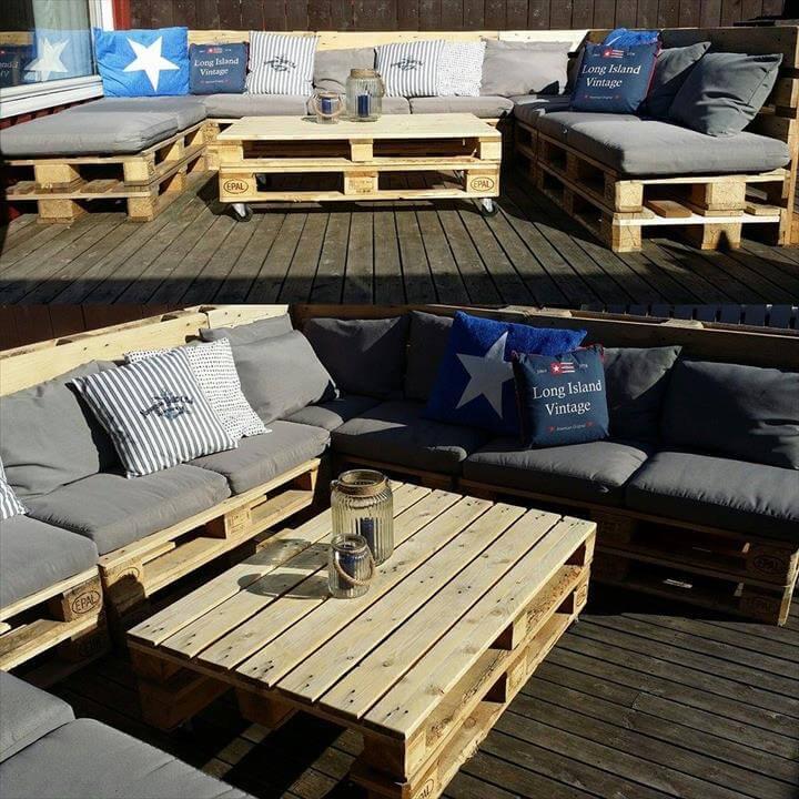 recycled pallet patio sofa