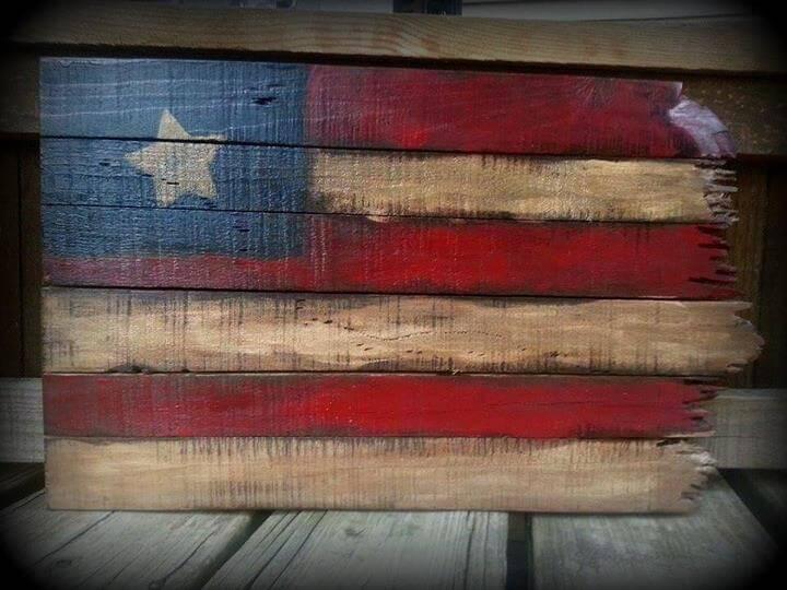 repurposed pallet wood flag art