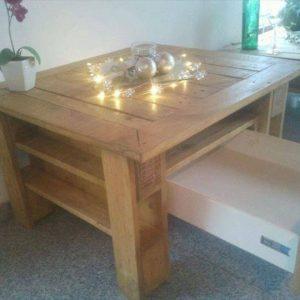 repurposed pallet stroge-friendly coffee table