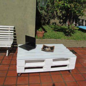 repurposed pallet white chic coffee table