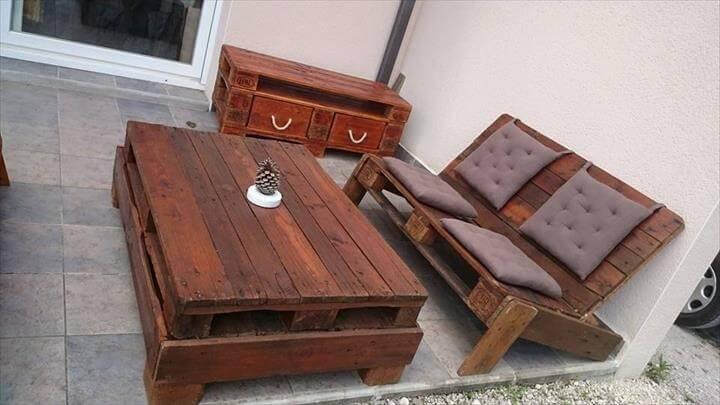 upcycled patio furniture set