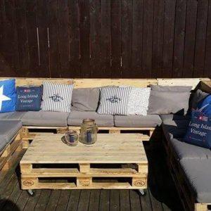 wood pallet patio sofa with coffee table