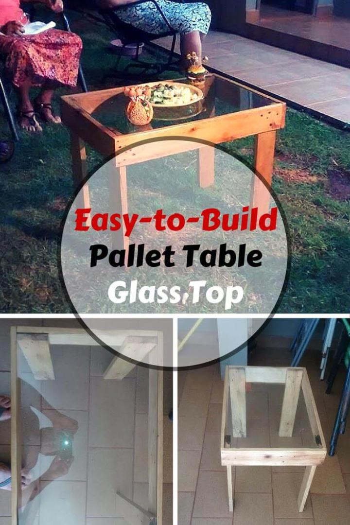 Pallet Coffee Table with Glass Top