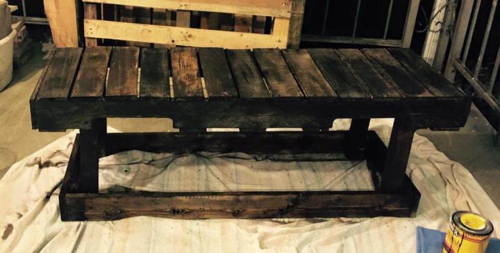reclaimed pallet rustic bench