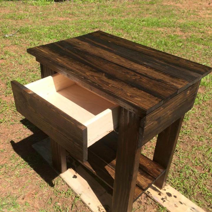 recycled pallet nightstand and side table