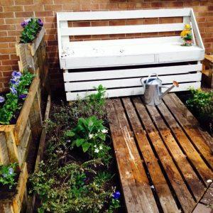 reclaimed pallet garden and patio bench
