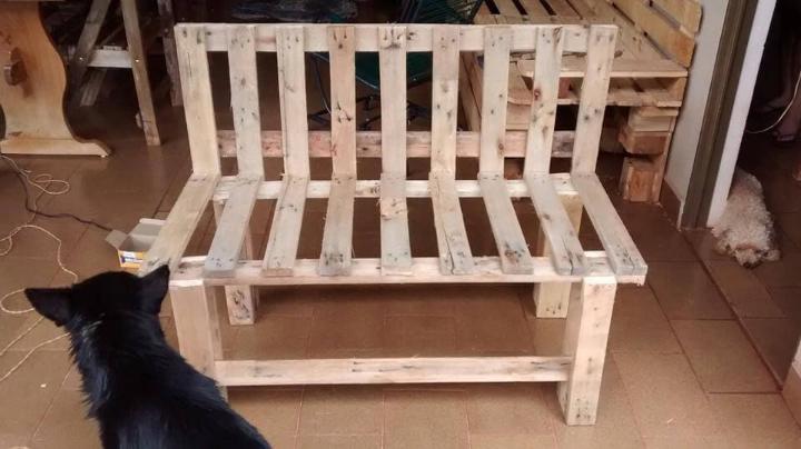 Upcycled Vintage Bench Rustic Look Handmade- Reclaimed Pallet Wood 