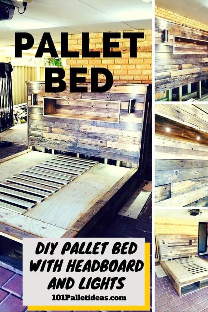 DIY Pallet Bed with Headboard