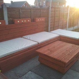 recycled pallet and old wood patio sofa