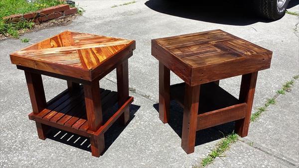 reclaimed pallet side tables