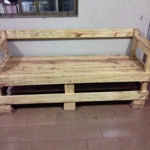 sturdy bench made of pallets