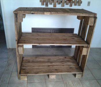 recycled pallet bookshelf or console table