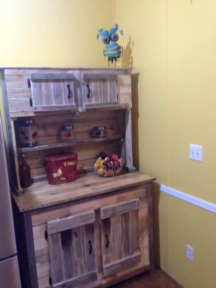 recycled pallet kitchen hutch