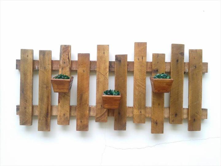 upcycled wooden pallet rustic wall planters